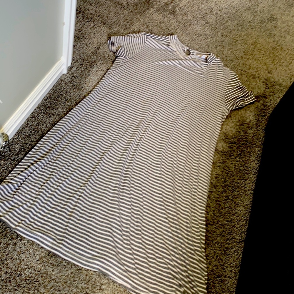 Gray stripe dress
